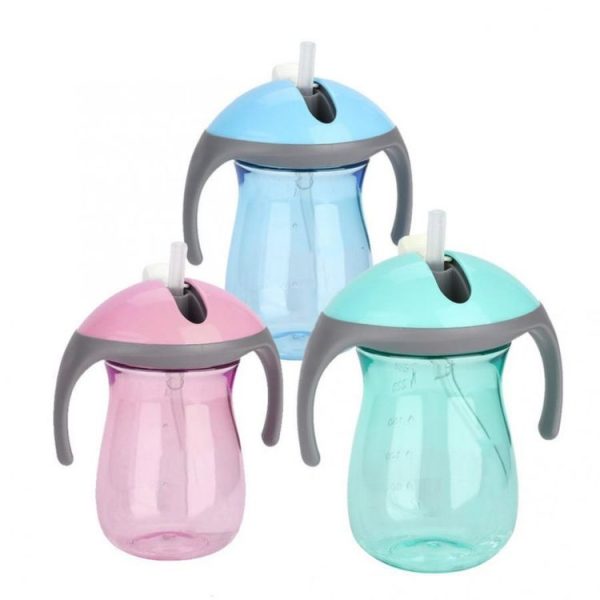 Anti-Flatulence Anti-Fall 300ML Children Straw Cup (Pink) - Image 3