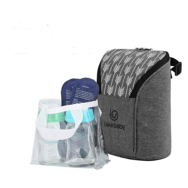 Baby Bottle Bags Insulation Bag Warmer Bottle Travel Bag, Style: Gray arrow - Image 3
