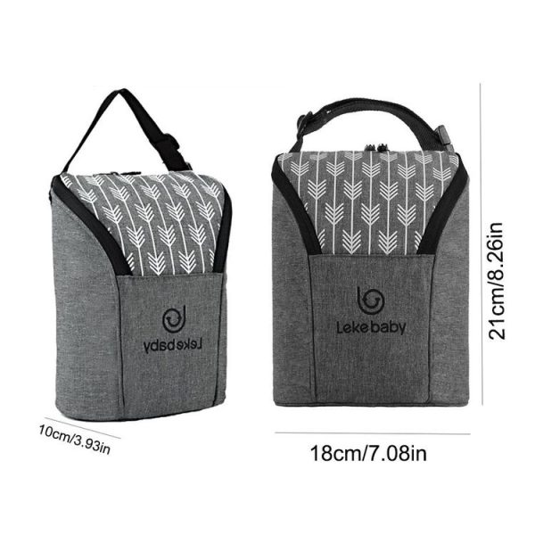 Baby Bottle Bags Insulation Bag Warmer Bottle Travel Bag, Style: Gray arrow - Image 4