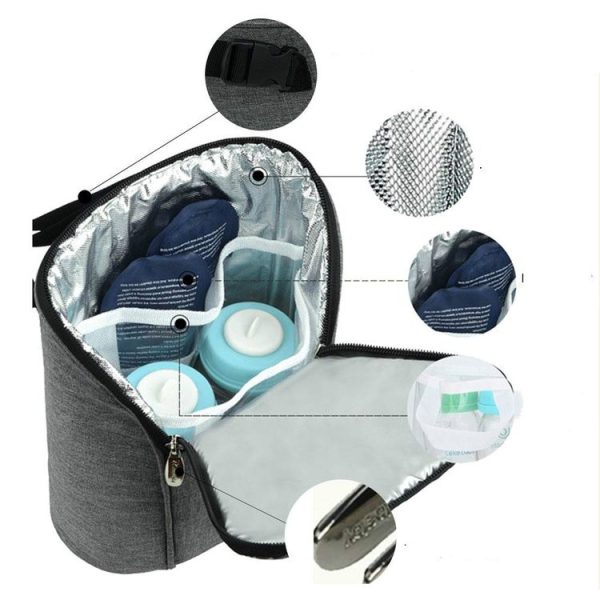 Baby Bottle Bags Insulation Bag Warmer Bottle Travel Bag, Style: Gray arrow - Image 5