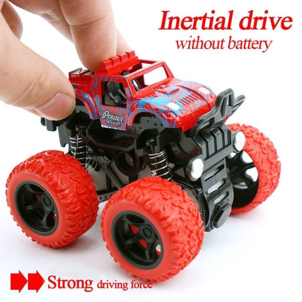 5 PCS Mini Inertia Rotatable Car Toys Vehicle Diecast Model Inertial Car Toy Random Color Delivery - Image 2