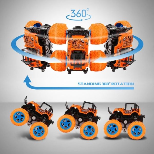 5 PCS Mini Inertia Rotatable Car Toys Vehicle Diecast Model Inertial Car Toy Random Color Delivery - Image 5