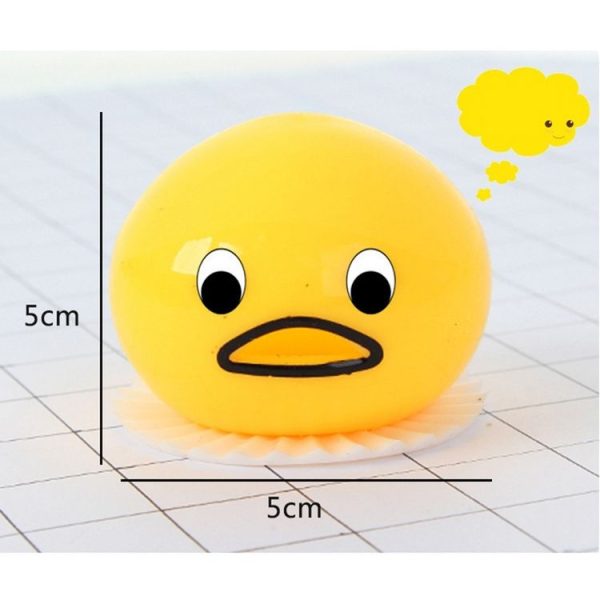 3 PCS Squishy Vomitive Egg Yolk Hand Anti Stress Reliever Fun Gift Yellow Lazy Egg Joke Toy Ball Egg Squeeze Novelty Gag Toys (yellow) - Image 4