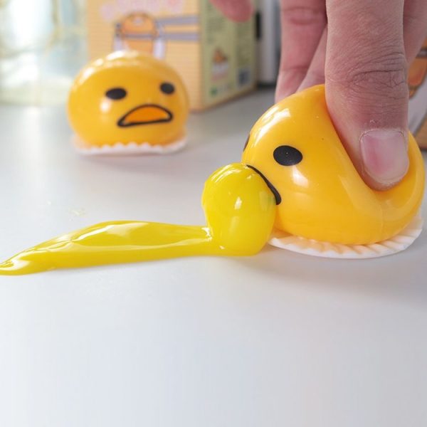 3 PCS Squishy Vomitive Egg Yolk Hand Anti Stress Reliever Fun Gift Yellow Lazy Egg Joke Toy Ball Egg Squeeze Novelty Gag Toys (yellow) - Image 6