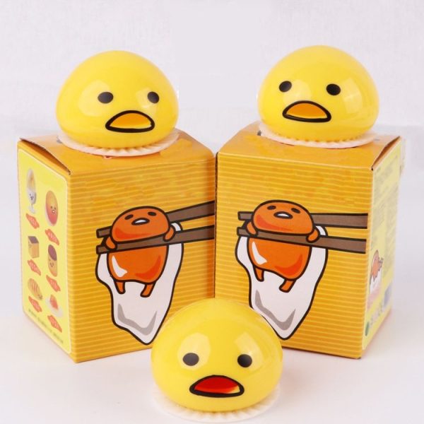 3 PCS Squishy Vomitive Egg Yolk Hand Anti Stress Reliever Fun Gift Yellow Lazy Egg Joke Toy Ball Egg Squeeze Novelty Gag Toys (yellow) - Image 7