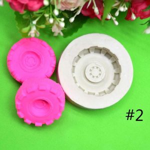2 PCS DIY Tires Shape Sugar Craft Cake Silicone Mold Fondant Baking Decorating Tools Random Color Delivery, Size: Size 2