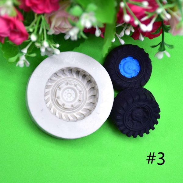 2 PCS DIY Tires Shape Sugar Craft Cake Silicone Mold Fondant Baking Decorating Tools Random Color Delivery, Size: Size 3 - Image 2