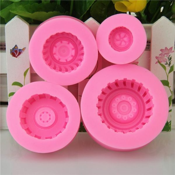 2 PCS DIY Tires Shape Sugar Craft Cake Silicone Mold Fondant Baking Decorating Tools Random Color Delivery, Size: Size 4 - Image 3