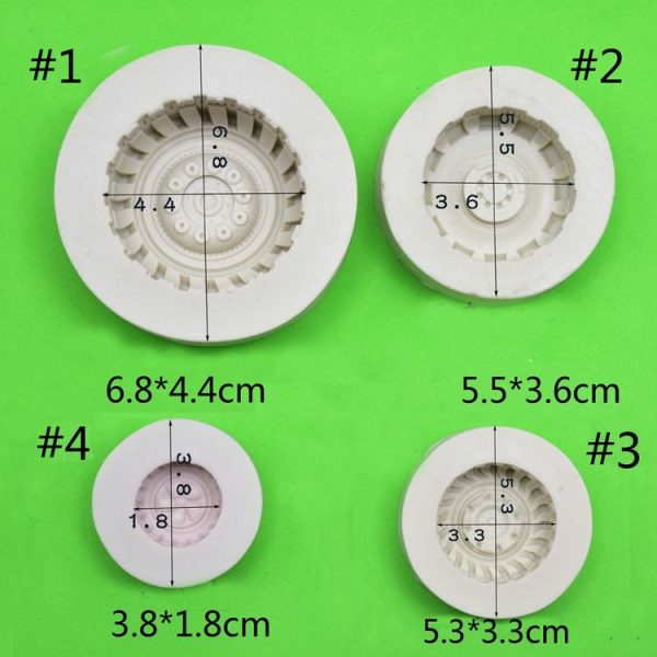2 PCS DIY Tires Shape Sugar Craft Cake Silicone Mold Fondant Baking Decorating Tools Random Color Delivery, Size: Size 4 - Image 4