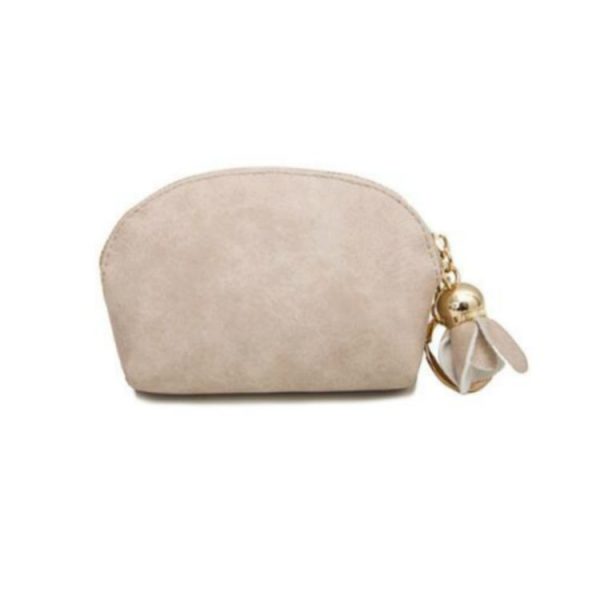 Creative Mini Cute Coin Purse with Flower Tassel Pendant (Beige) - Image 2