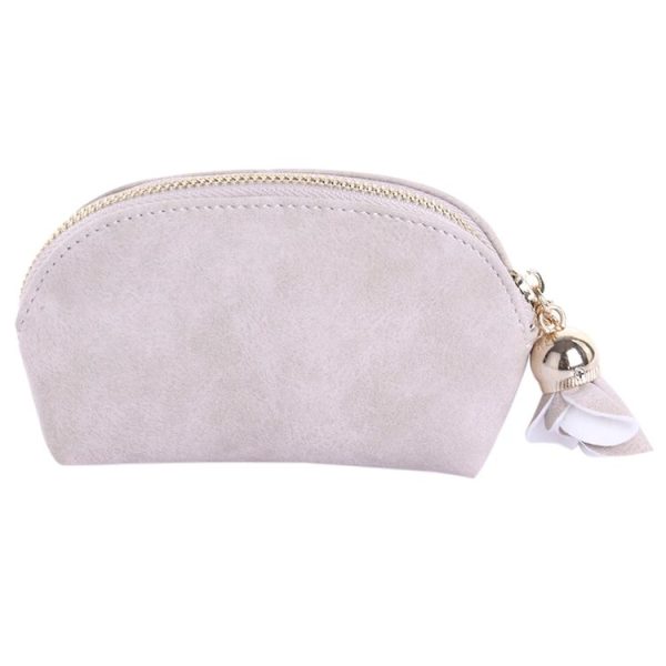 Creative Mini Cute Coin Purse with Flower Tassel Pendant (Beige) - Image 5