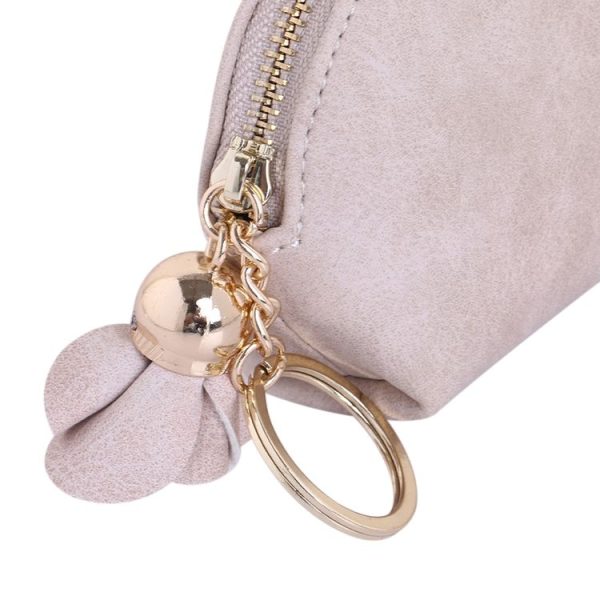 Creative Mini Cute Coin Purse with Flower Tassel Pendant (Beige) - Image 6