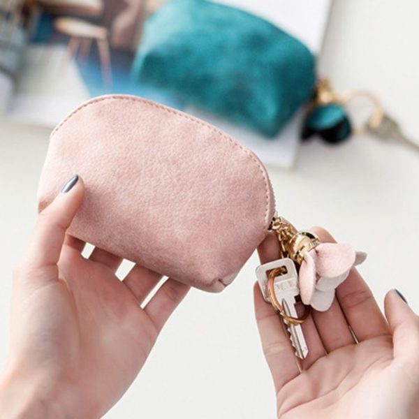 Creative Mini Cute Coin Purse with Flower Tassel Pendant (Beige) - Image 9