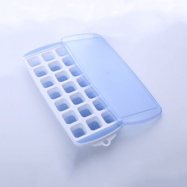 Summer 21 Grid Cool Home-made Ice Cube Ice Box Mould with Lid (Blue)