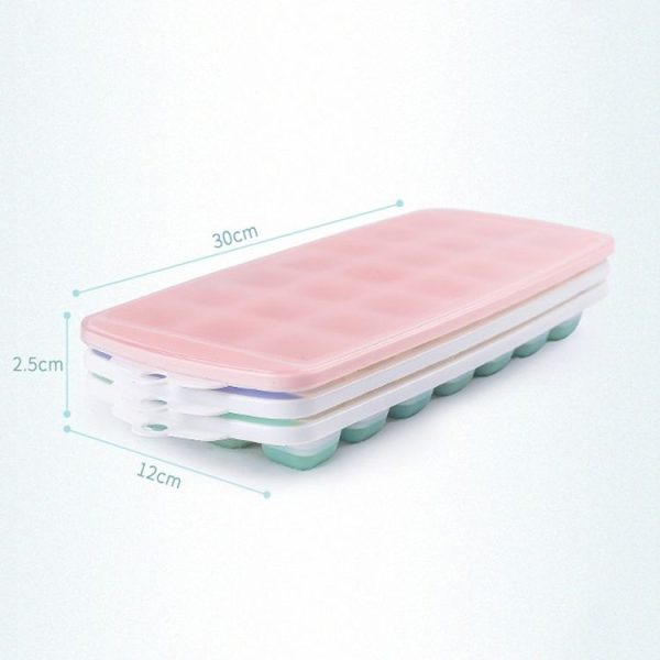 Summer 21 Grid Cool Home-made Ice Cube Ice Box Mould with Lid (Blue) - Image 3