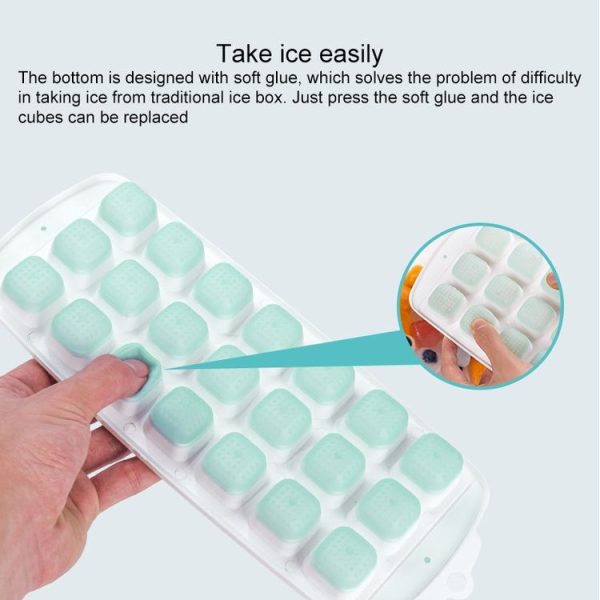 Summer 21 Grid Cool Home-made Ice Cube Ice Box Mould with Lid (Blue) - Image 5