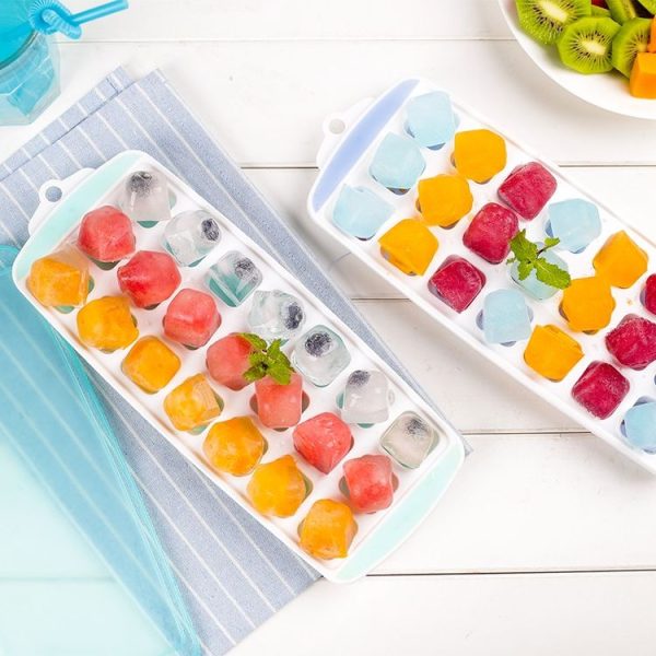 Summer 21 Grid Cool Home-made Ice Cube Ice Box Mould with Lid (Blue) - Image 6