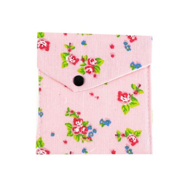 Large Capacity Towel Sanitary Napkins Month Bag Fabric Storage Bag (Pink Floral)