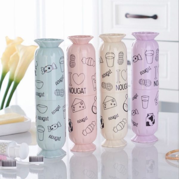 2 PCS Creative Candy Style Travel Toothbrush Case Portable Storage Box (Pink) - Image 3