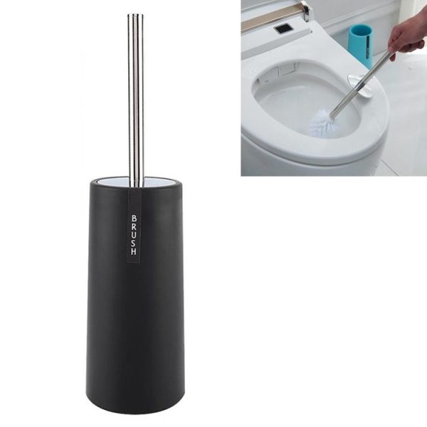 Long Handle Toilet Brush Set Bathroom Cleaning Supplies (Black)