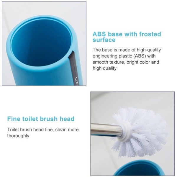 Long Handle Toilet Brush Set Bathroom Cleaning Supplies (Black) - Image 4