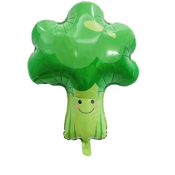 2 PCS Cartoon Vegetables and Fruits Aluminum Film Balloon Children Party Decoration Supplies Inflatable Toys (Broccoli) - Image 2