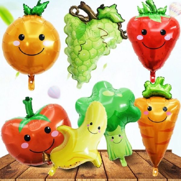 2 PCS Cartoon Vegetables and Fruits Aluminum Film Balloon Children Party Decoration Supplies Inflatable Toys (Broccoli) - Image 3