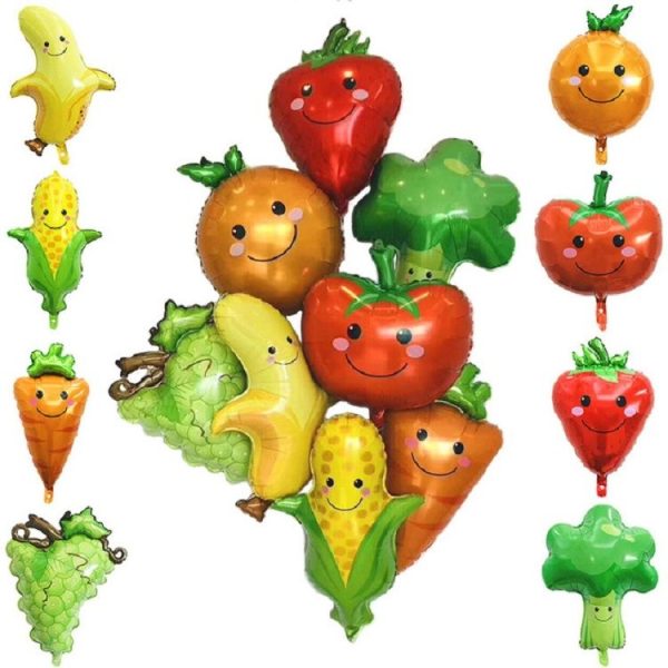 2 PCS Cartoon Vegetables and Fruits Aluminum Film Balloon Children Party Decoration Supplies Inflatable Toys (Broccoli) - Image 4
