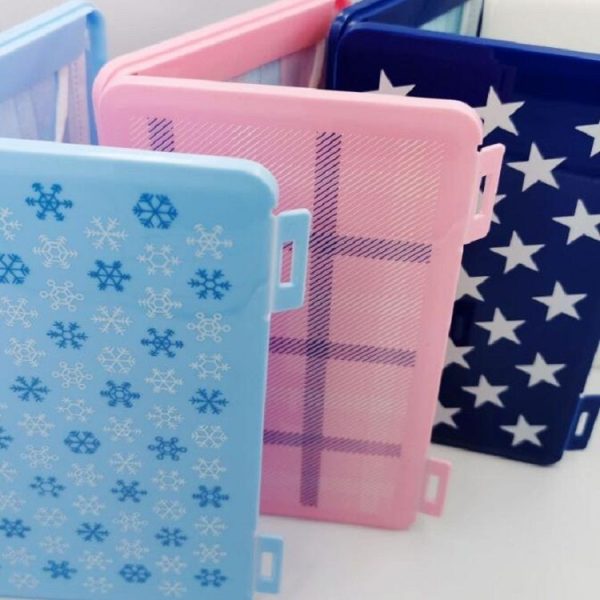 Mask Storage Box Dustproof Portable Plastic Household Storage Holder (Dark Blue) - Image 5