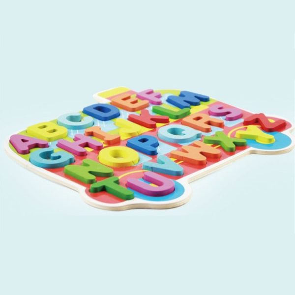 Children Puzzle Toys Nursery Cartoon Hand Grab Board Wooden Plywood Jigsaw Puzzle for Children Digital Alphabet Cognition (Letter) - Image 4