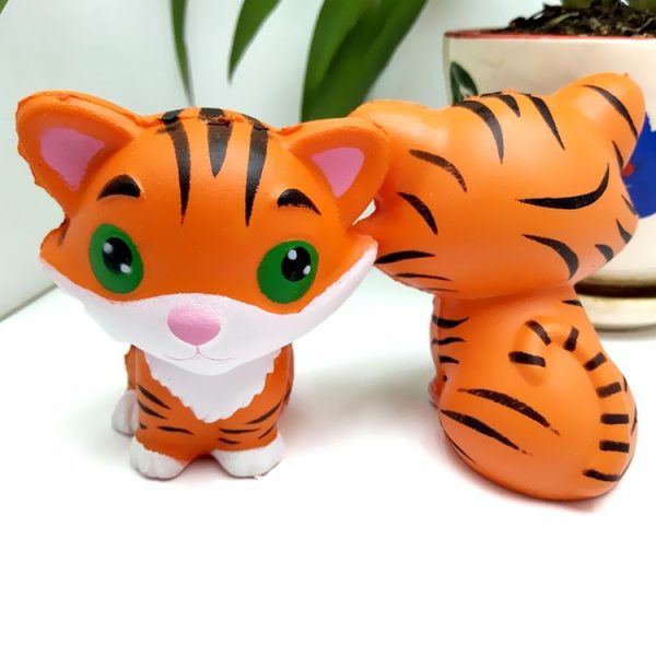 3 PCS PU Slow Rebound Tiger Cute Animal Mobile Phone Ornaments Fragrance Children Adult Decompression Toy Gift - Image 4