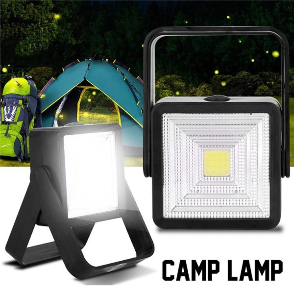 Solar Lantern COB LED Camping Tent Lamp Work Light Outdoor Portable Spotlight (Black) - Image 4