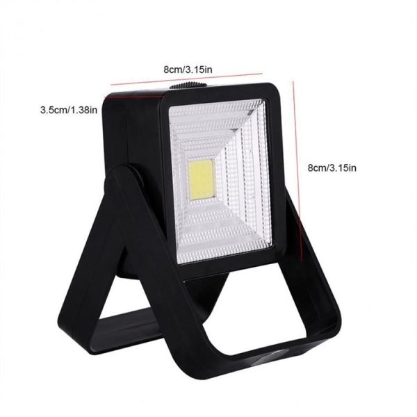 Solar Lantern COB LED Camping Tent Lamp Work Light Outdoor Portable Spotlight (Black) - Image 7