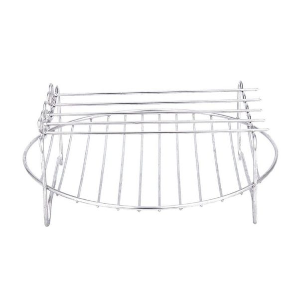 Air Electric Fryer Accessories 304 Stainless Steel 9 Inch Double Barbecue Bread Steaming Rack Round 22x22cm - Image 6