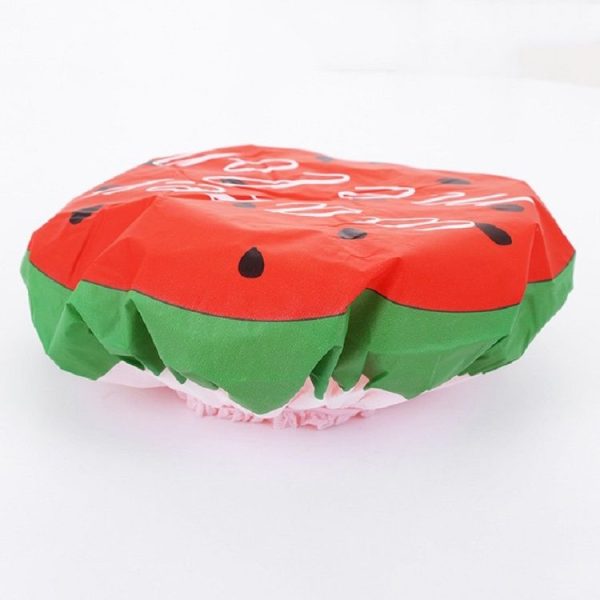 3 PCS Adult Lace Fruit Waterproof and Oily Shower Cap (Orange) - Image 3