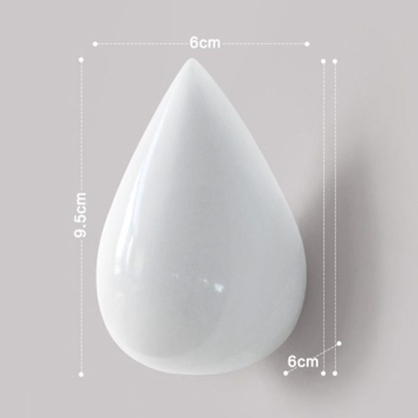 Creative Water Droplets Wall Hooks Home Decoration Resin Mural 3D Coat Hook Single Hooks Wall Hanger, Size: Big Size (White) - Image 3
