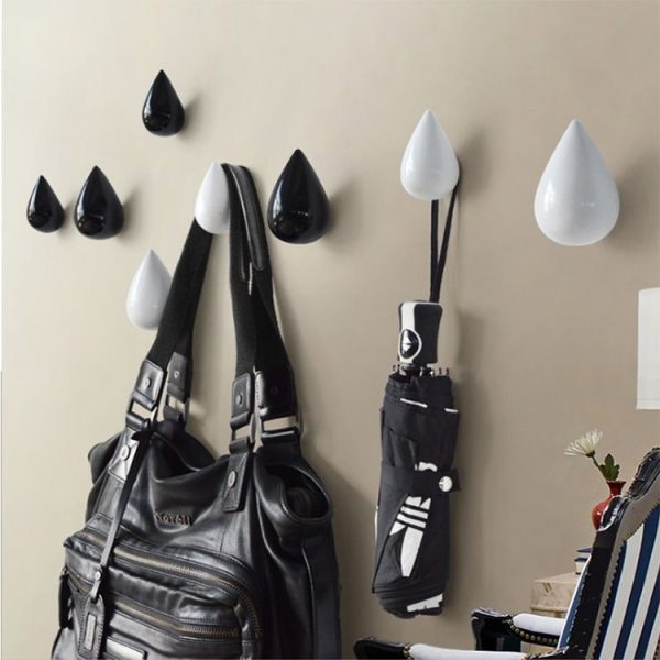 Creative Water Droplets Wall Hooks Home Decoration Resin Mural 3D Coat Hook Single Hooks Wall Hanger, Size: Big Size (White) - Image 9