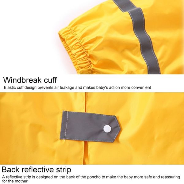 Kids Cartoon Animal Waterproof Jumpsuit Raincoat Boys Girls Children Rainwear Hooded Raincoat Suit, Size: S (Yellow) - Image 4