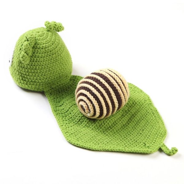 Green Snail White Eyes Newborn Baby Photography Clothes Hand Knitting Hundred Days Baby Photograph Props - Image 3