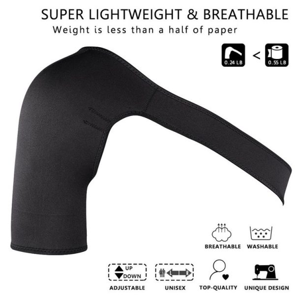 Breathable Adjustable Shoulder Support Brace Unisex Sport Compression Brace Strap Wrap Shoulder Belt, Size: Right Shoulder - Image 4