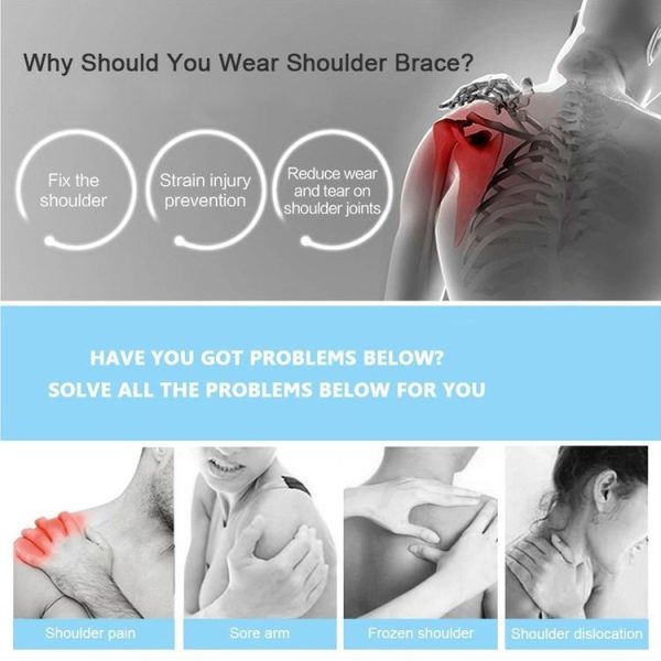 Breathable Adjustable Shoulder Support Brace Unisex Sport Compression Brace Strap Wrap Shoulder Belt, Size: Right Shoulder - Image 5