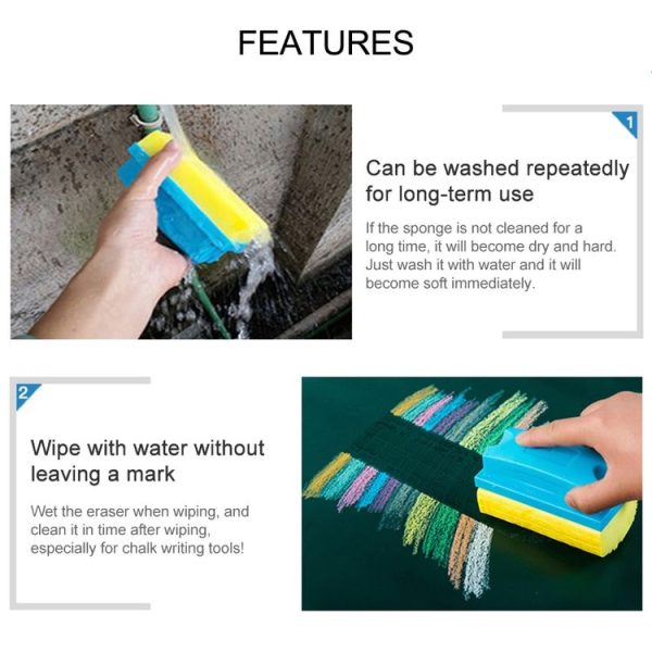 None Wet Sponge Eraser Strong Water Soluble Whiteboard Eraser, Siize: 12x7x5.5cm Sponge Board Eraser - Image 4