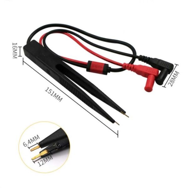 Chip Test Leads Component LCR Testing Tool Multimeter Tester Meter Pen Test Probe Lead Tweezers - Image 2