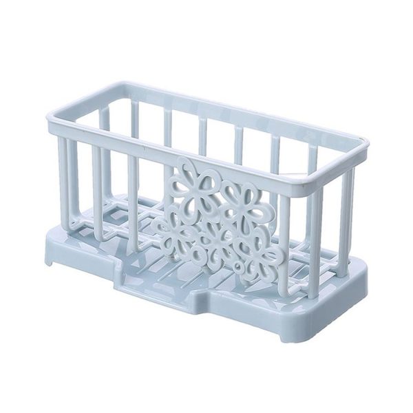 Simple Plastic Drain Rack Kitchen Supplies Sponge Storage Rack Storage Rack (Light Blue) - Image 2