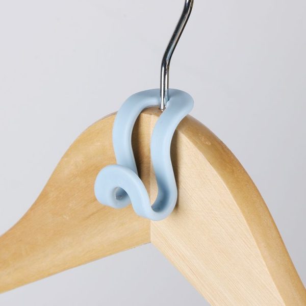 5PCS Useful Mini Clothes Hanger Plastic Home Easy Hook Closet Organizer Storage Rack Holder Hook DIY Clothes Hanger (Green) - Image 8