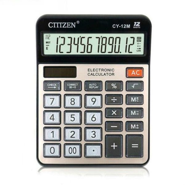 GTTTZEN CY12M Calculator Dual Power 12-bit Financial Small Office Supplies Desktop Calculator