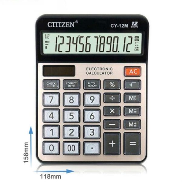 GTTTZEN CY12M Calculator Dual Power 12-bit Financial Small Office Supplies Desktop Calculator - Image 6