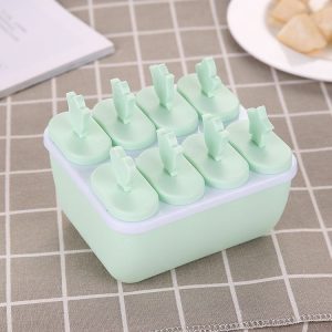 Creative Home Kitchen Double Ice Grid Mold DIY Ice Cream Modeling Mold (8 Grids Square Green)