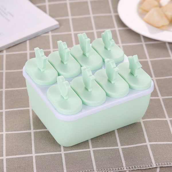 Creative Home Kitchen Double Ice Grid Mold DIY Ice Cream Modeling Mold (8 Grids Square Green)