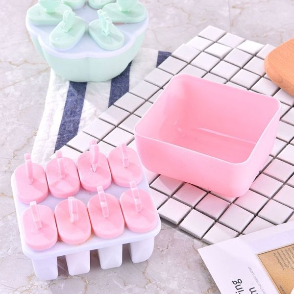 Creative Home Kitchen Double Ice Grid Mold DIY Ice Cream Modeling Mold (8 Grids Square Green) - Image 3